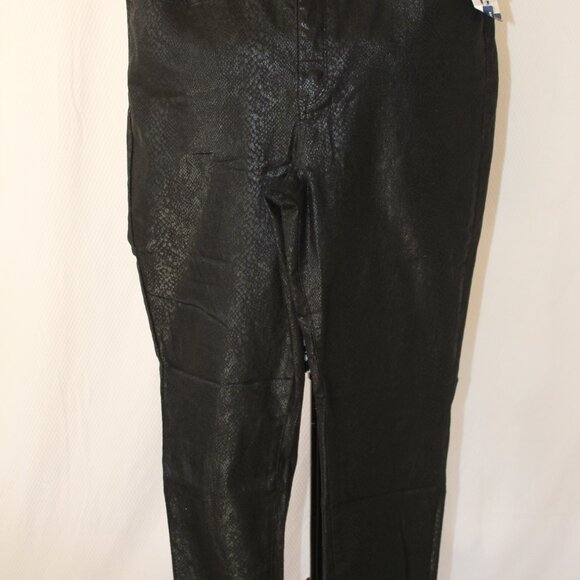 BIG SALE JEANS Seven7 Coated Skinny Faux Leather Black Viper Size 14 30” NWT's - Picture 4 of 16